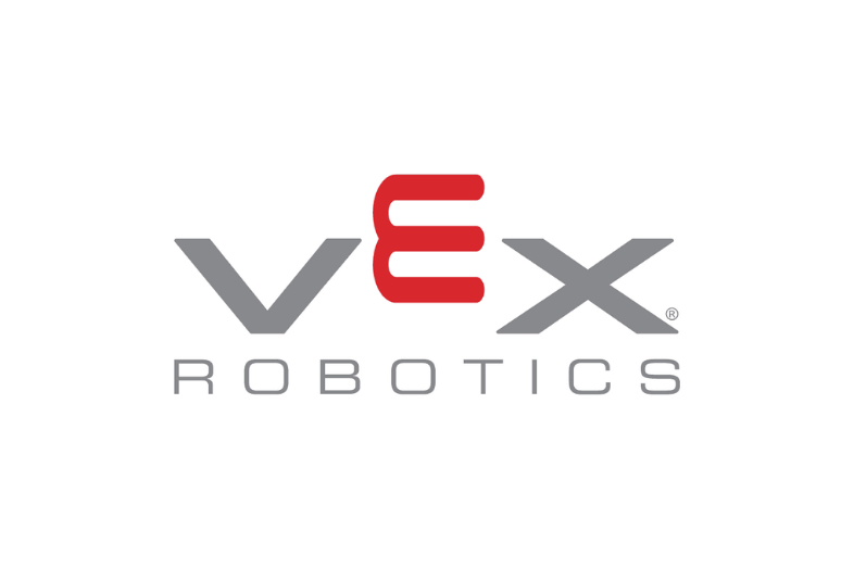 Students competing in a VEX robotics match